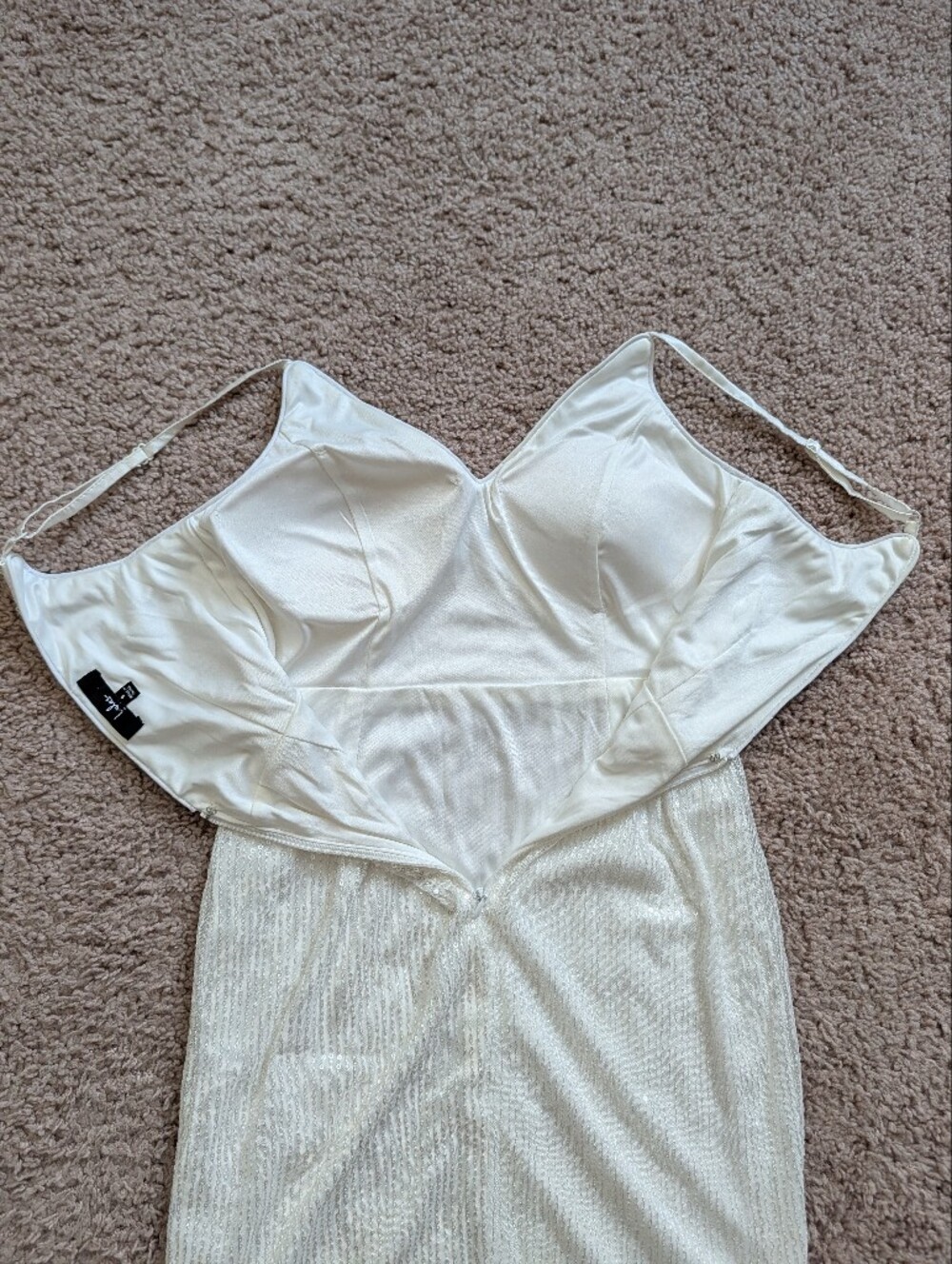 Lulu's Womens White Shine and Sparkle Sequin Sleeveless Mini Dress Size Small - Picture 9 of 15